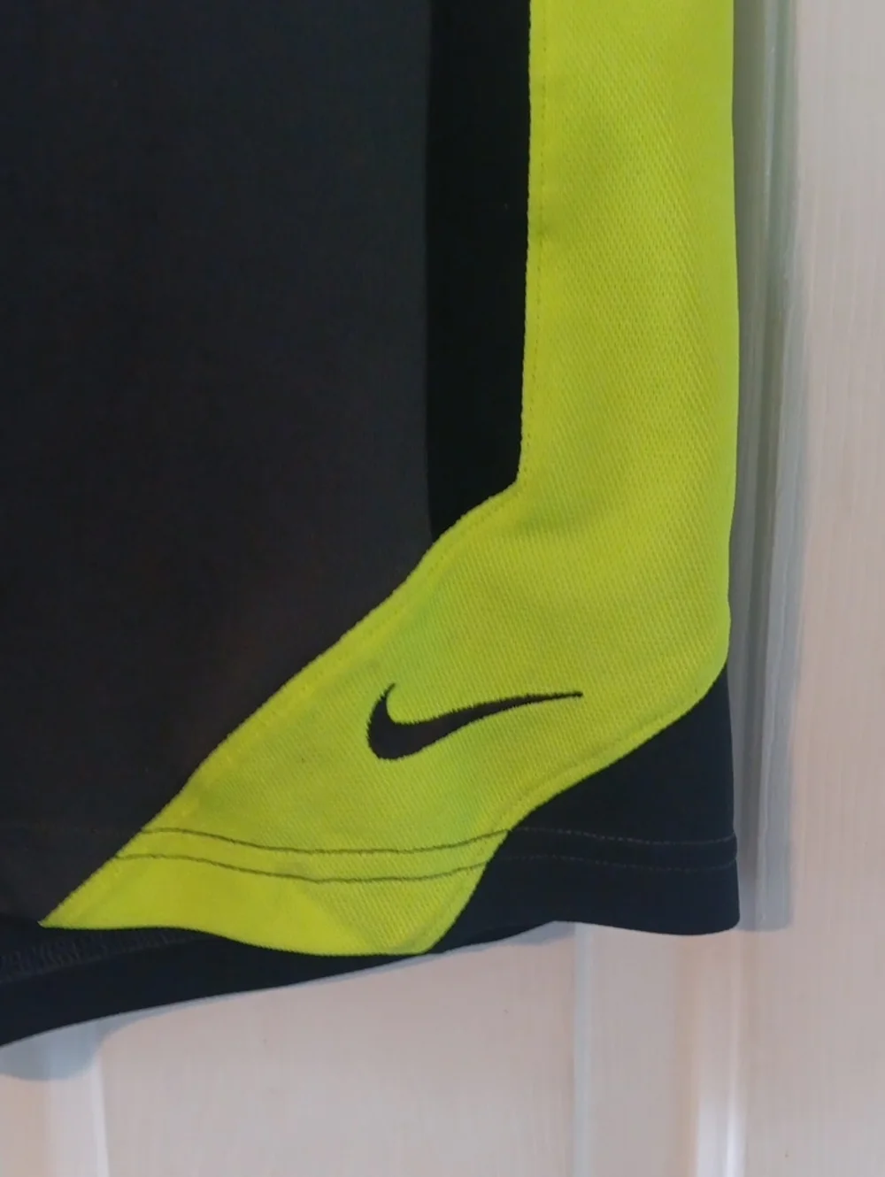 Nike Men’s Charcoal Gray and Neon Yellow Athletic Shorts